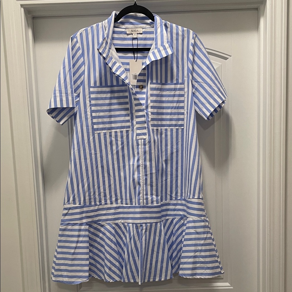 NWT ANNA Blue Striped Mini Dress from AVARA